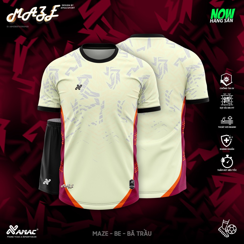 [Hỗ Trợ In Tên & Số] Bộ Quần Áo Đá Bóng AMAC MAZE - Thoáng Mát, Thấm Hút Tốt | Thể thao AMAC