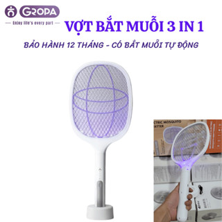 Vợt muỗi thông minh kiêm đèn bắt muỗi tự động 2 trong 1 bảo hành 12 tháng, pin tích điện 1200 mah