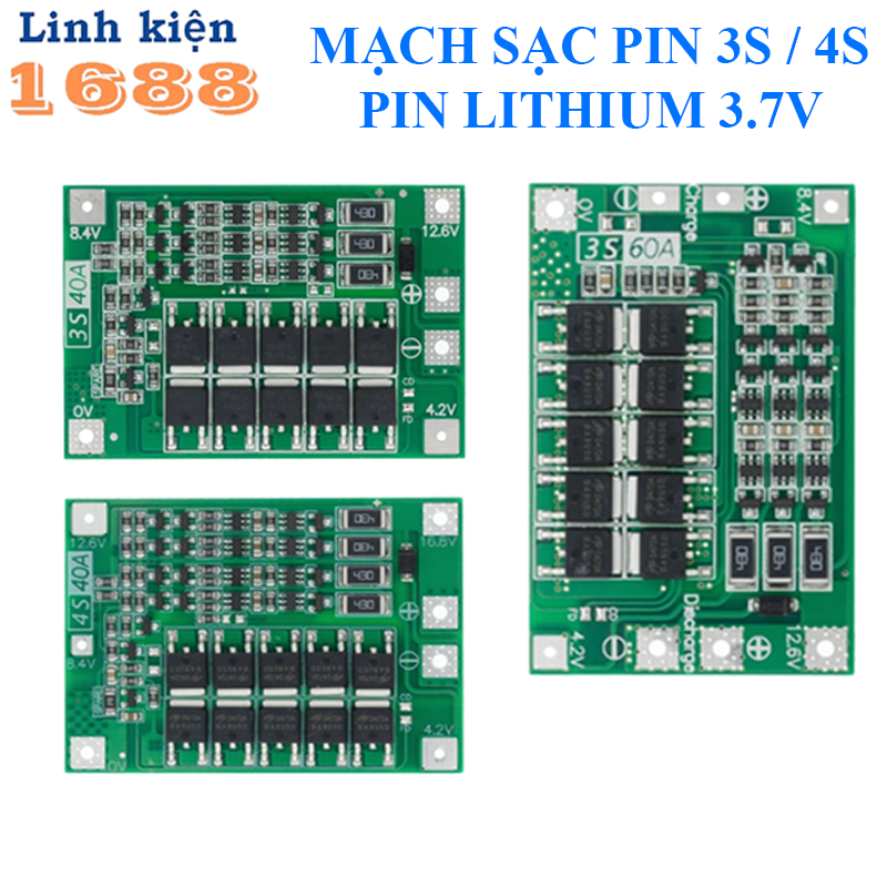 [GIÁ COMBO]  Mạch Sạc Bảo Vệ Pin BMS 3S / 4S 40A 60A - Chuyên Đóng Pin Máy Khoan, Máy Mài