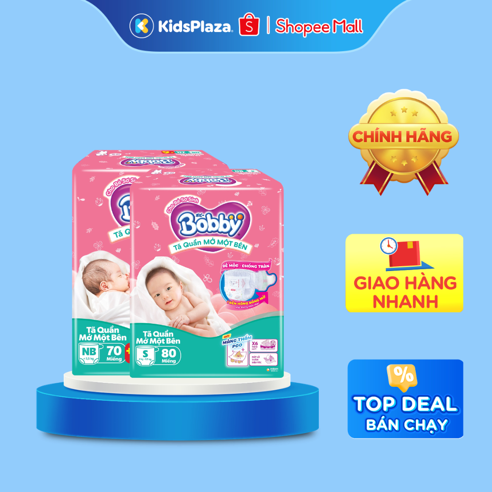 Bỉm - Tã quần Bobby mở một bên size NB/ S cho bé