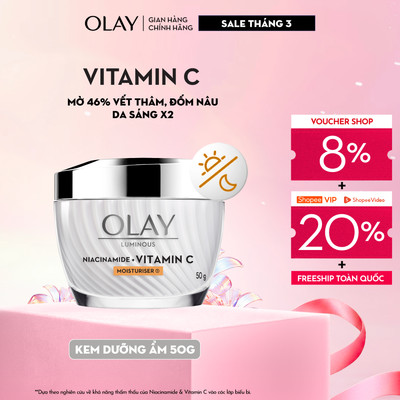 [Meta] Kem Dưỡng Ẩm OLAY LUMINOUS NIACINAMIDE + VITAMIN C 50G Mờ Vết Thâm, Đốm Nâu, Dưỡng Sáng Da