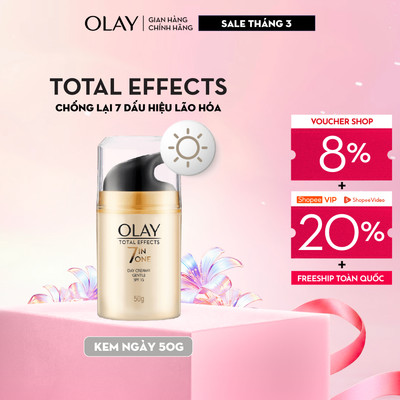 [Meta] Kem Dưỡng Ẩm OLAY TOTAL EFFECTS Ban Ngày Phục Hồi & Làm Chậm 7 Dấu Hiệu Lão Hóa SPF 15 50G