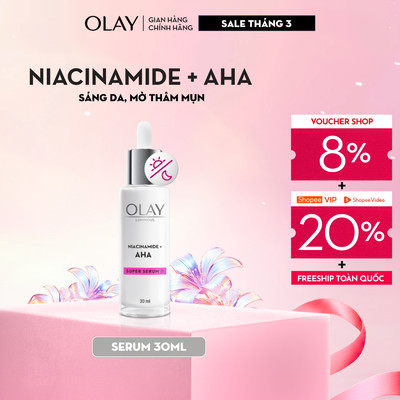 [Meta] Super Serum OLAY LUMINOUS NIACINAMIDE AHA Dưỡng Sáng Da, Mờ Thâm Mụn 30ML