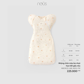 Phụ Kiện Nous Baby Nhộng chũn, túi ngủ cho bé chống giật mình họa tiết xinh xắn khóa thẳng cho bé dưới 9kg BST T3