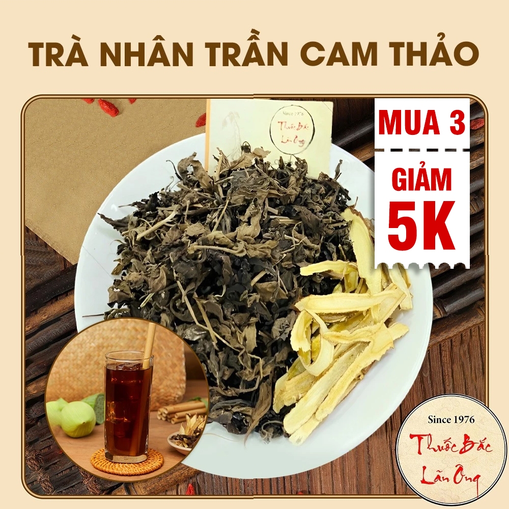 Trà nhân trần cam thảo set nấu 3 lít nước, hỗ trợ thanh nhiệt, giải khát - Lãn Ông