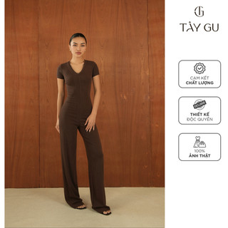 Jum nâu tay ngắn cổ tim dáng dài JUNA - JTK19 - TÂY GU