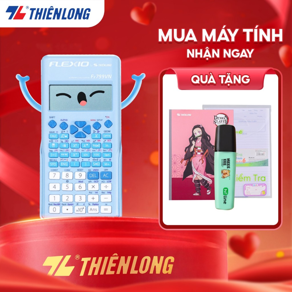 Máy tính khoa học Thiên Long Flexio Fx799VN - Máy tính học sinh, sinh viên, bảo hành 7 năm, được phé