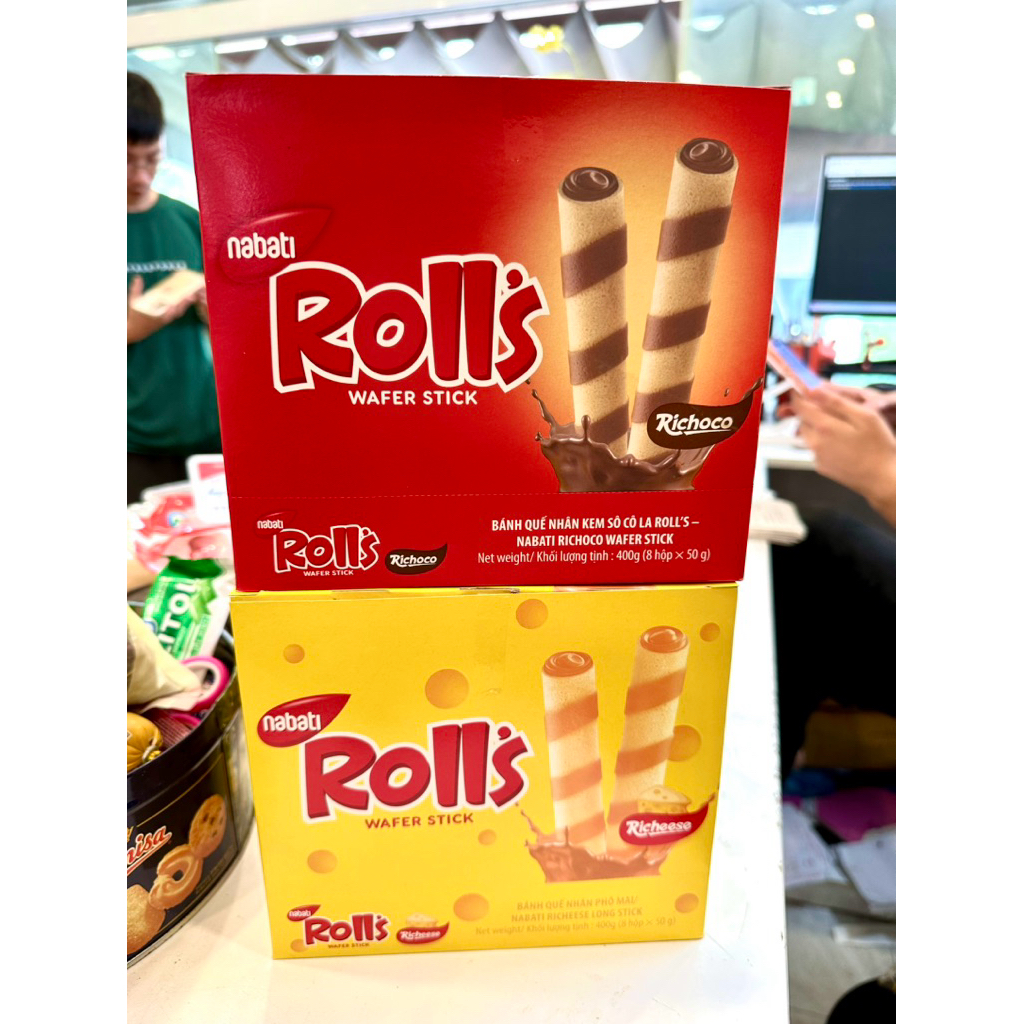 Bánh Quế Nabati Rolls Nhân Socola-Phô Mai Hộp 50g
