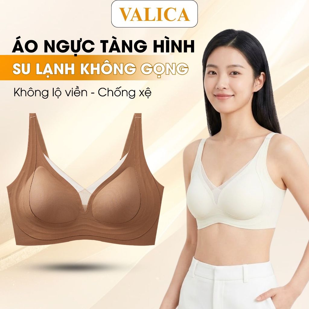 [ MẪU MỚI ] Áo Ngực Nữ Không Gọng Su Mịn Thoải Mái, Áo Lót Tàng Hình Không Lộ Viền VALICA A2377