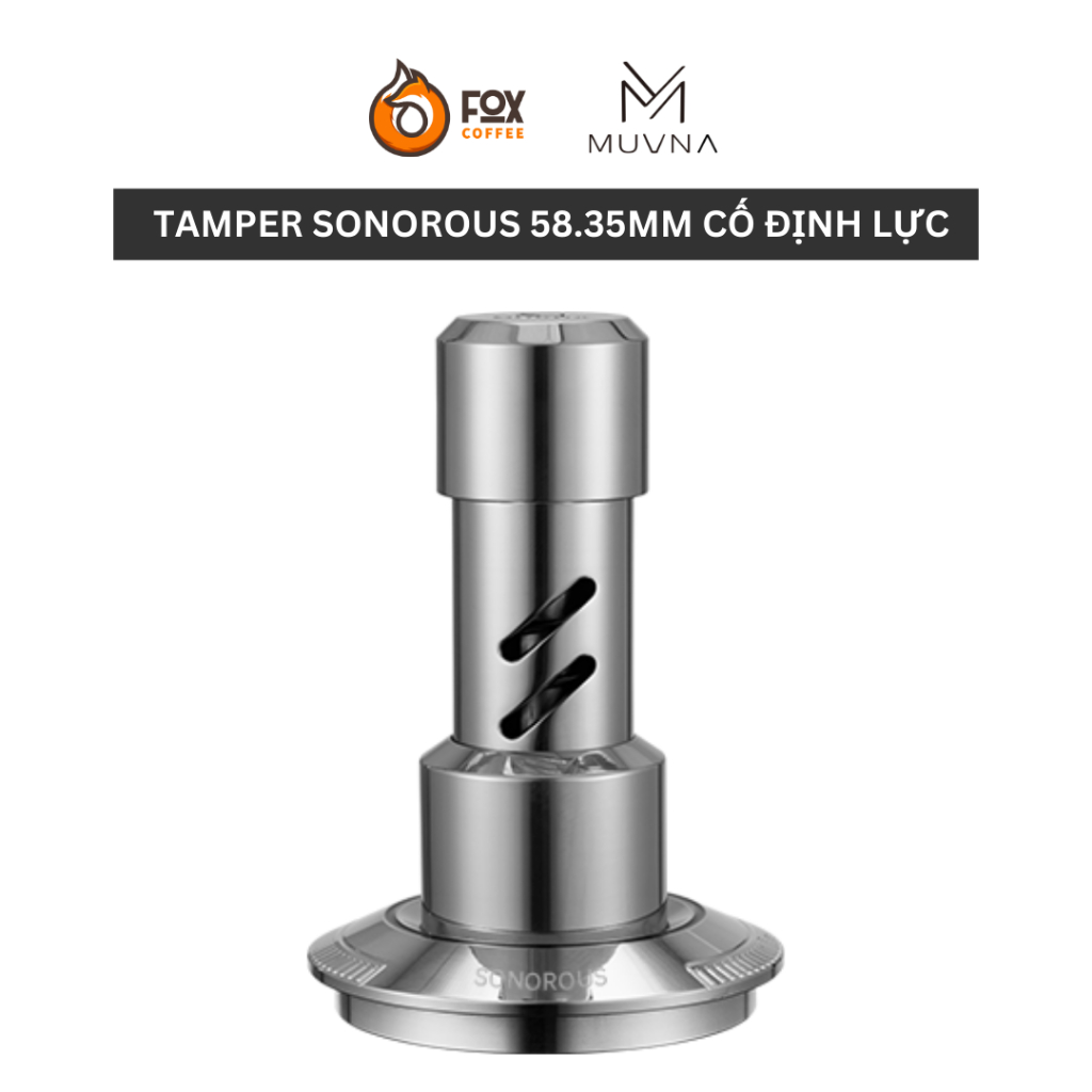 Nén Cà Phê MUVNA Sonorous 58mm Có Tiếng Click Phản Hồi Trợ Lực | Constant Pressure Tamper Fox Coffee