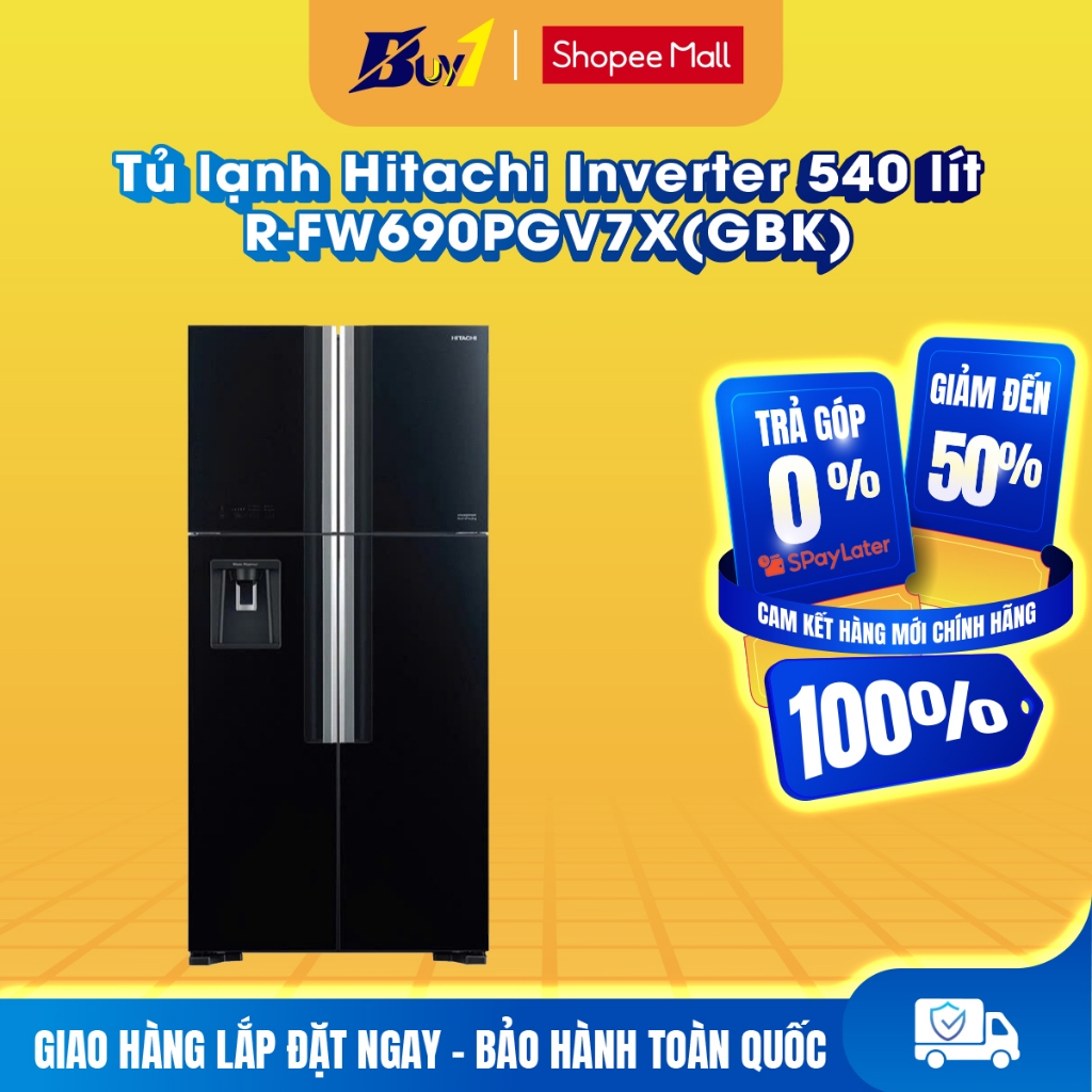 R-FW690PGV7X(GBK) - Tủ lạnh Hitachi Inverter 540 lít R-FW690PGV7X(GBK) - Hàng chính hãng