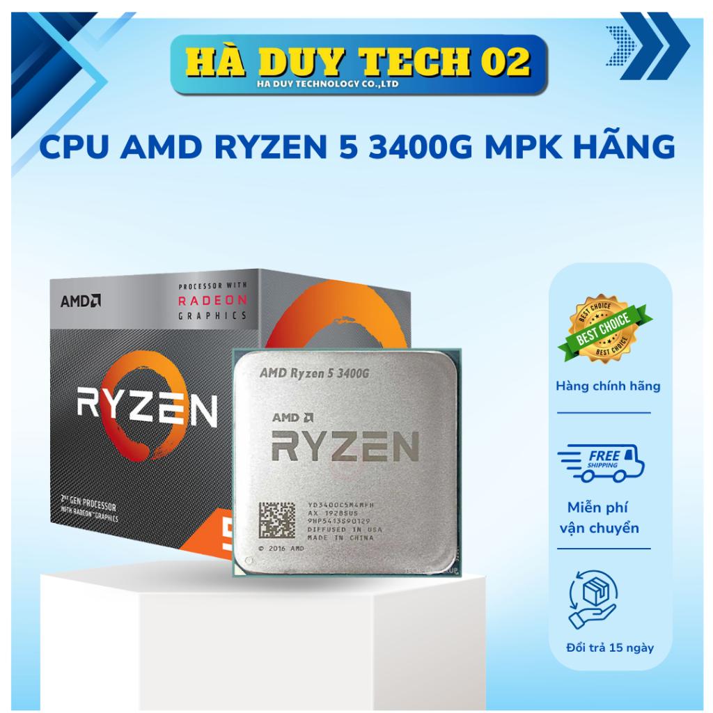 CPU AMD RYZEN 5 3400G MPK Hãng - Chính Hãng - Bảo Hành 36T - Ha Duy Tech