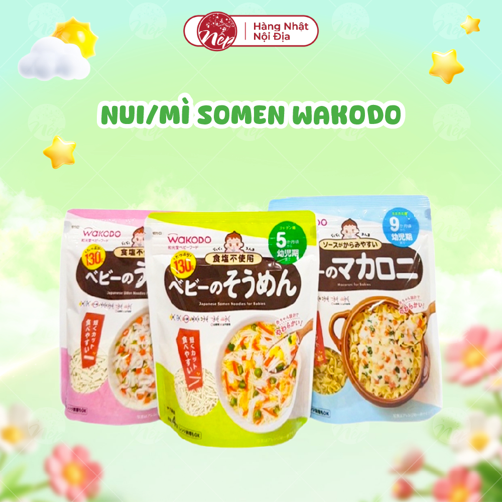 [Date Mới] Nui/Mì somen Wakodo tách muối 130g Nhật Bản cho bé từ 5 đến 9 tháng tuổi - nepshop1