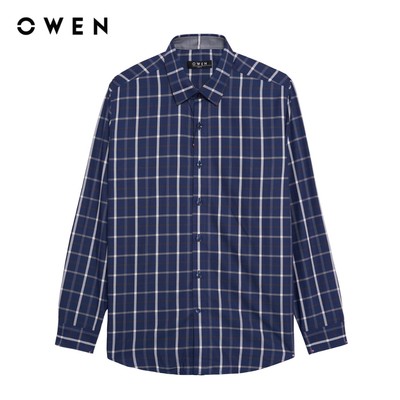 Owen - Áo sơ mi dài tay Slim Fit AS255012D màu Xanh tím than chất liệu Bamboo