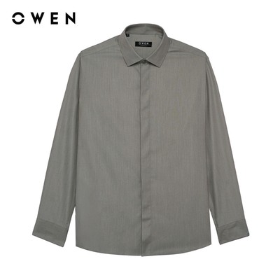 Owen - Áo sơ mi dài tay Regular Fit AR255057D màu Xám chất liệu Modal Lenzing