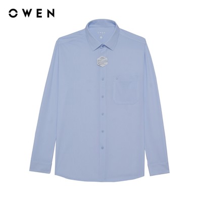 Owen - Áo sơ mi dài tay Regular Fit AR256044DT màu Xanh nhạt chất liệu Knit