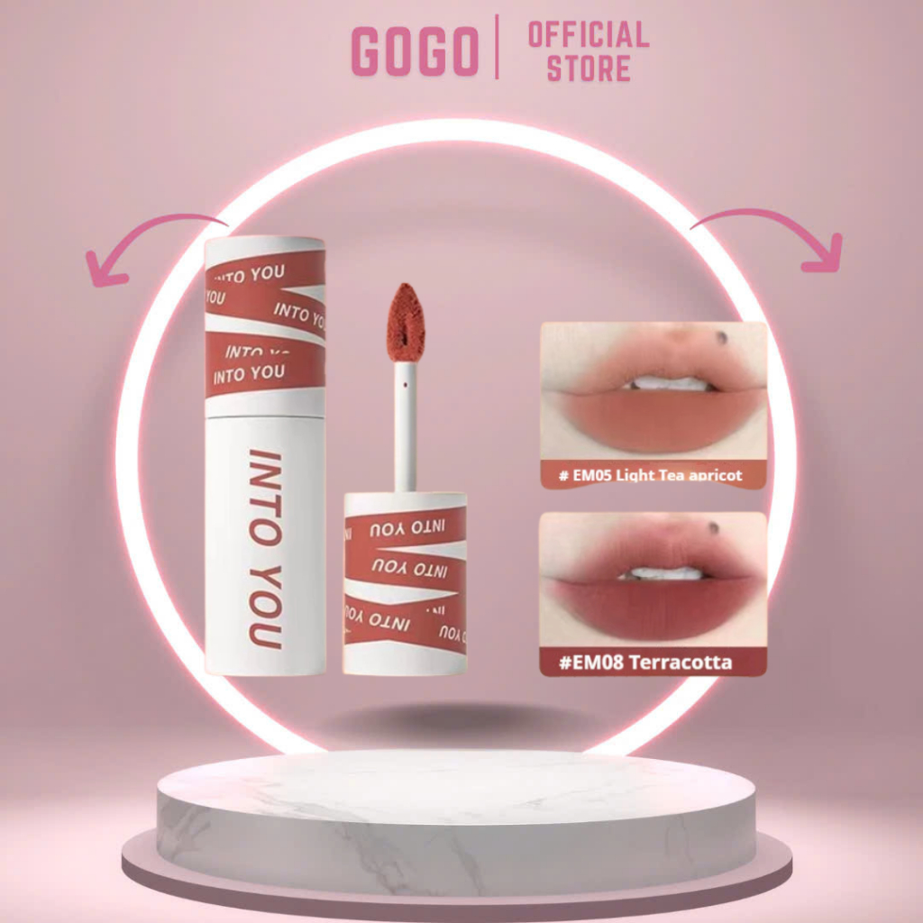 INTO YOU Son bùn tone đất lì son môi intoyou dạng bùn EM08 mềm mịn lâu trôi