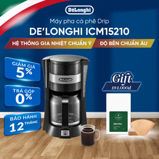 Máy pha cà phê Drip DeLonghi ICM15210.1 – Thiết kế nhỏ gọn, pha 10 tách nhanh chóng