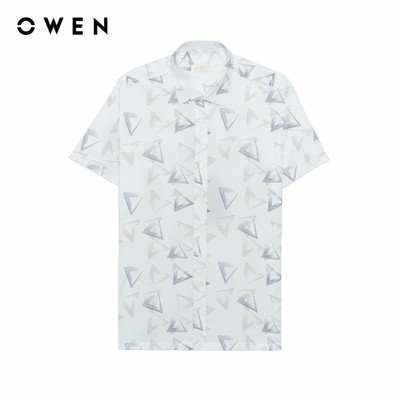 Owen - Áo sơ mi ngắn tay Body Fit AB255042NT màu Trắng chất liệu Nano
