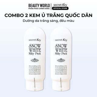 Combo 2 Kem Ủ Trắng Body Secret Key Snow White Milky Pack Dưỡng Sáng Da Nâng Tông Makeup Body 200ml
