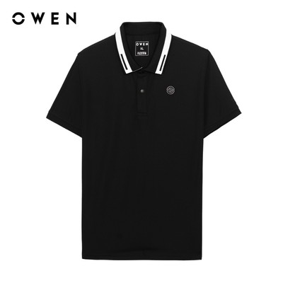 Owen - Áo polo Body Fit APV257011 màu Đen chất liệu Poly Spandex