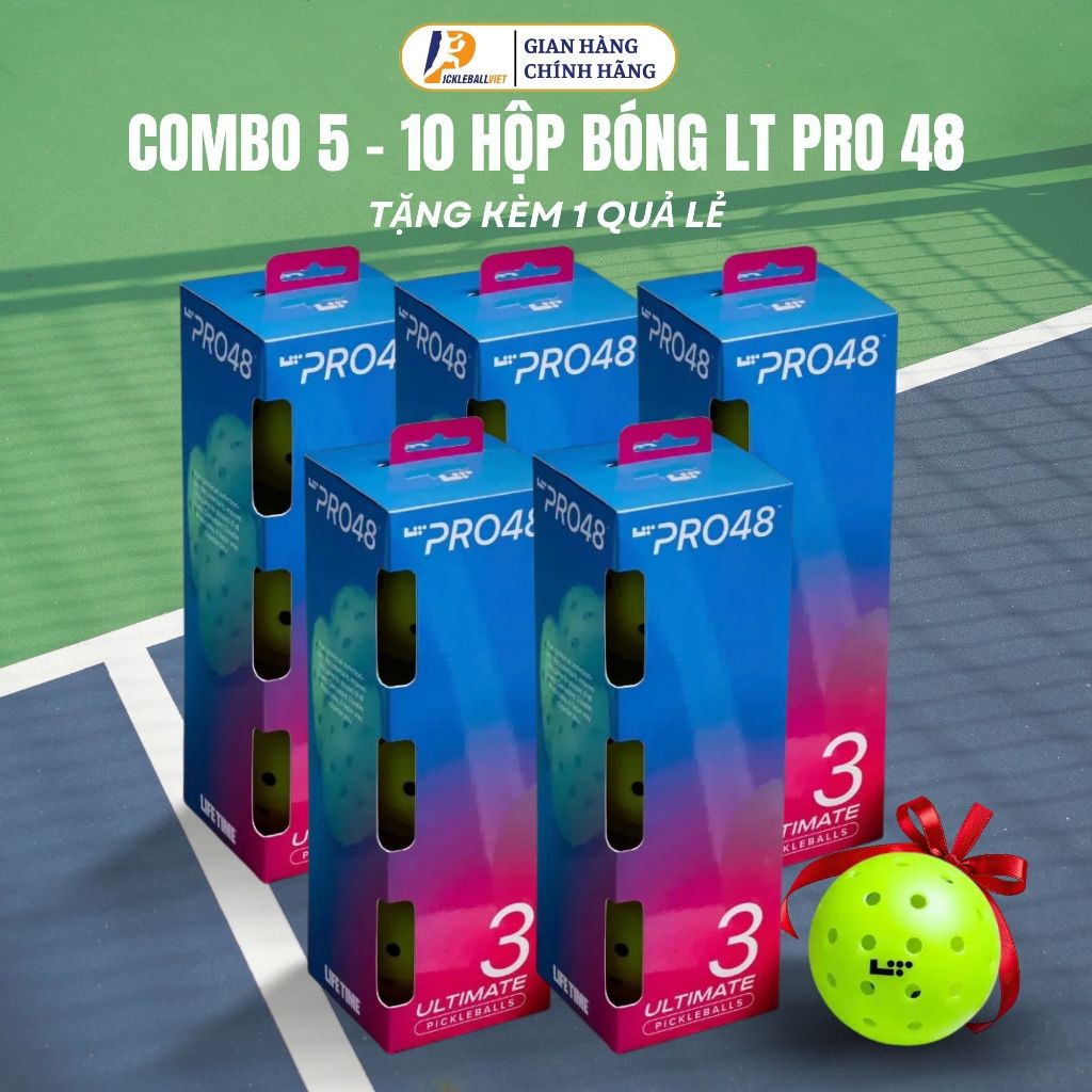 Combo Bóng Pickleball LT Pro 48 (Life Time) Chính Hãng - Bóng Thi Đấu Chính Thức Giải PPA Tour - Hộp