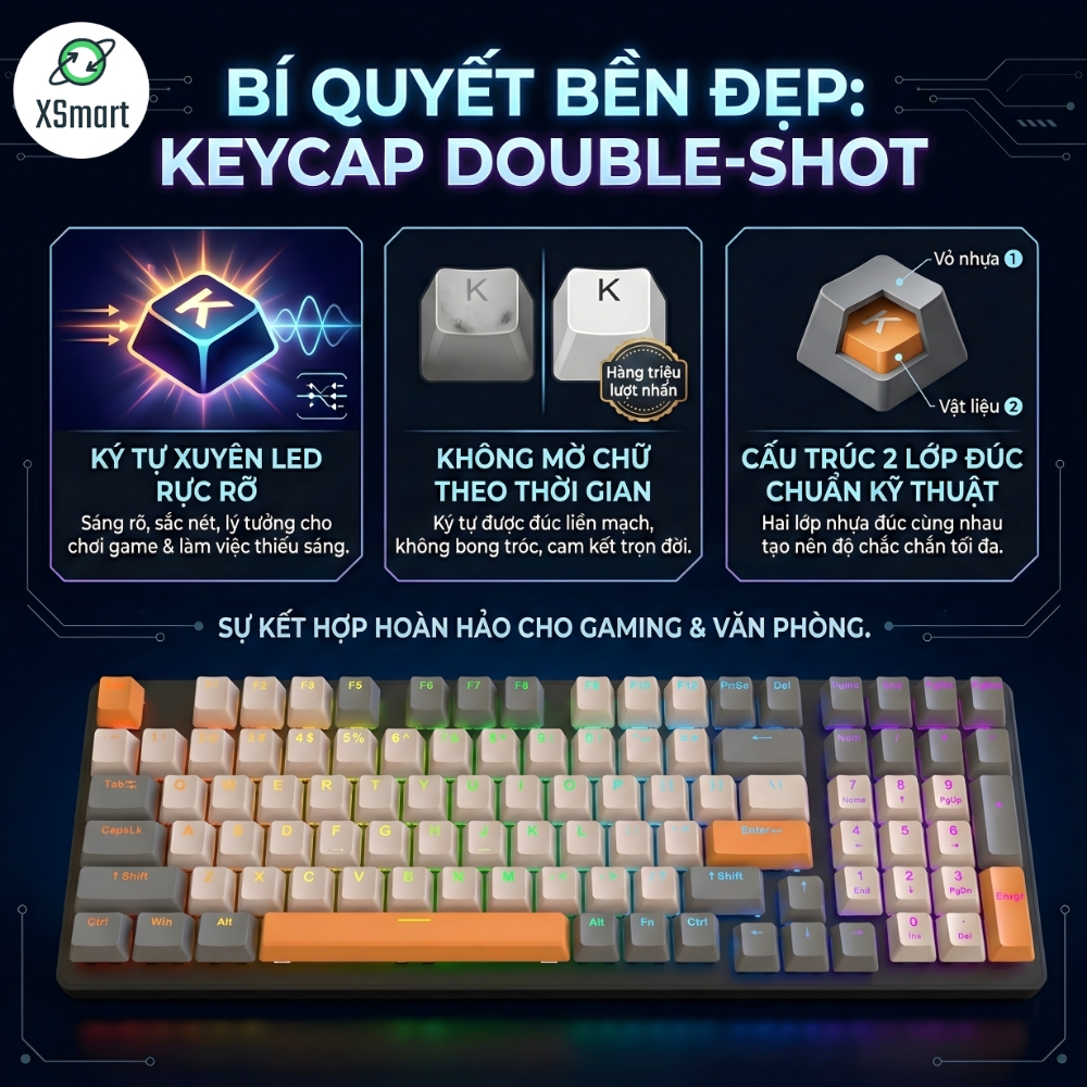 Bàn Phím Cơ Cao Cấp K3 Premium Gaming Nhiều Chế Độ Led Cực Đẹp, Trục Cơ Học Red Switch Dùng Cho PC | BigBuy360 - bigbuy360.vn
