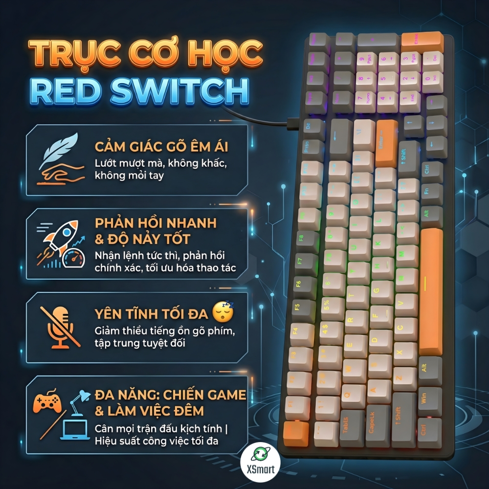 Bàn Phím Cơ Cao Cấp K3 Premium Gaming Nhiều Chế Độ Led Cực Đẹp, Trục Cơ Học Red Switch Dùng Cho PC | BigBuy360 - bigbuy360.vn