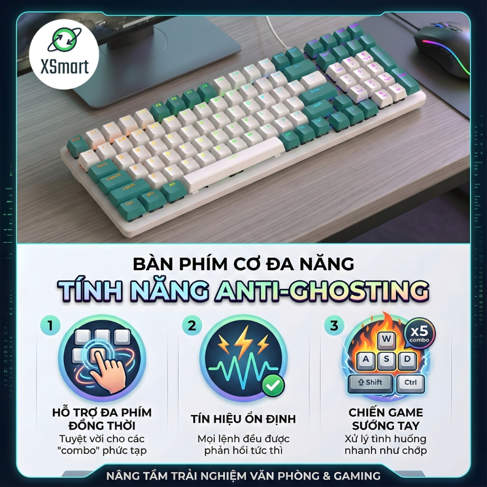 Bàn Phím Cơ Cao Cấp K3 Premium Gaming Nhiều Chế Độ Led Cực Đẹp, Trục Cơ Học Red Switch Dùng Cho PC | BigBuy360 - bigbuy360.vn