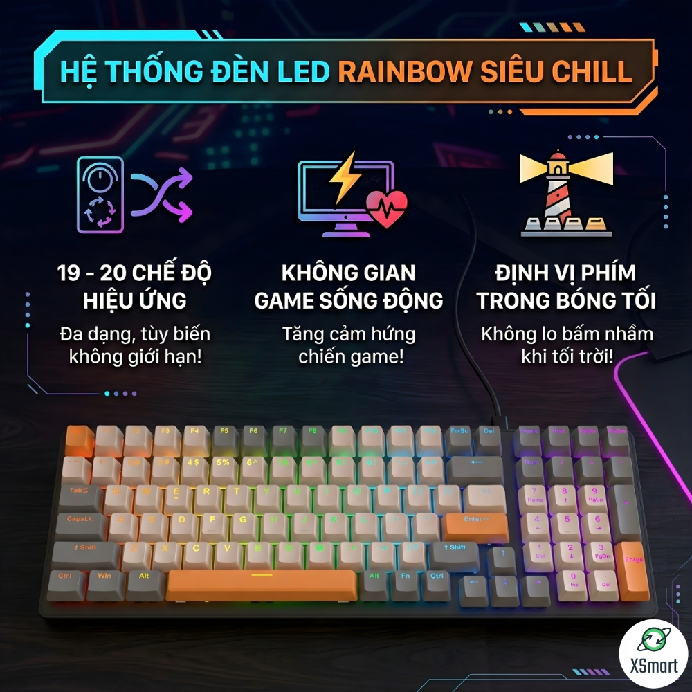 Bàn Phím Cơ Cao Cấp K3 Premium Gaming Nhiều Chế Độ Led Cực Đẹp, Trục Cơ Học Red Switch Dùng Cho PC | BigBuy360 - bigbuy360.vn