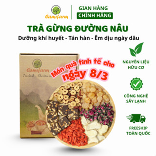Trà gừng đường nâu thảo mộc Camifarm, bổ máu, giữ ấm cơ thể, đẹp da, giảm đau bụng kinh, tăng huyết áp