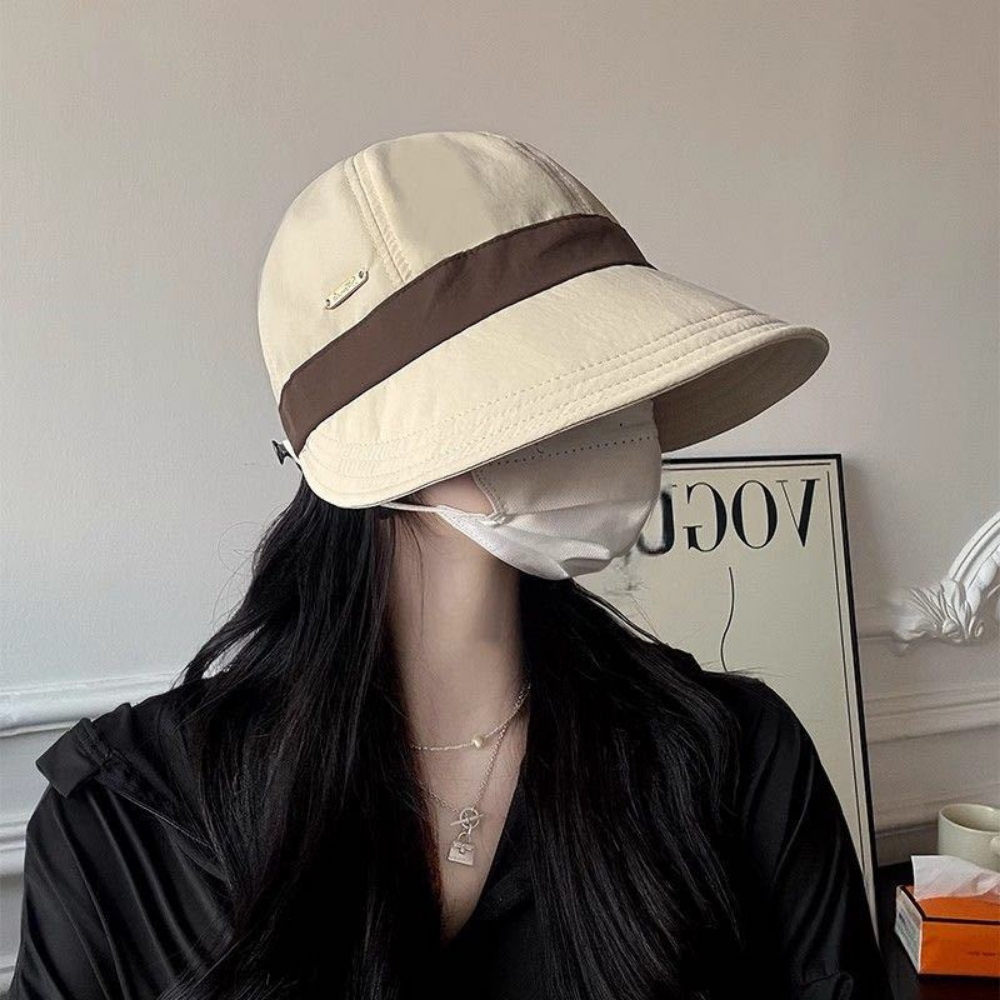 Mũ Chống Nắng Nữ Vành Rộng Phối Viền Thời Trang, Mũ Bucket Chống 99% Tia UV Vải Cotton Cao Cấp | BigBuy360 - bigbuy360.vn