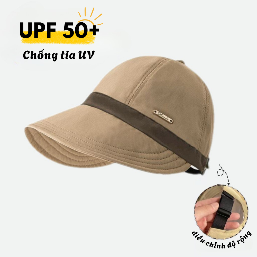 Mũ Chống Nắng Nữ Vành Rộng Phối Viền Thời Trang, Mũ Bucket Chống 99% Tia UV Vải Cotton Cao Cấp | BigBuy360 - bigbuy360.vn