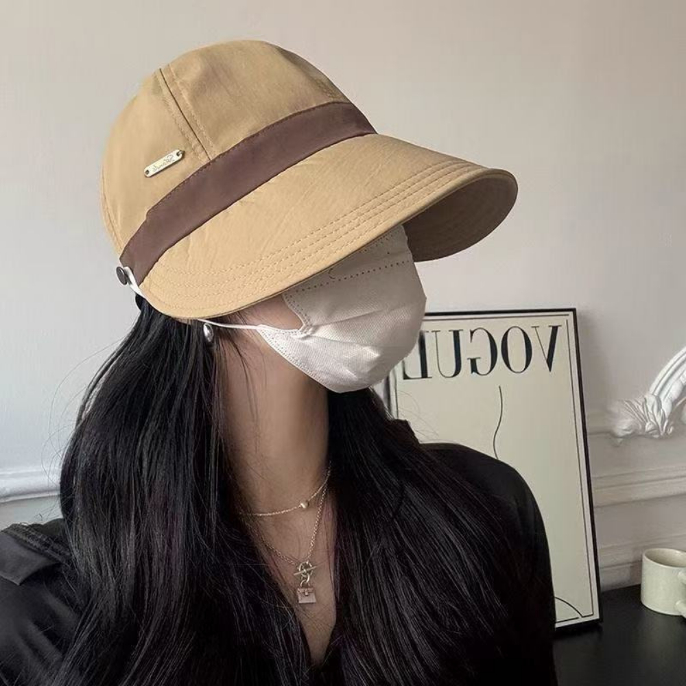 Mũ Chống Nắng Nữ Vành Rộng Phối Viền Thời Trang, Mũ Bucket Chống 99% Tia UV Vải Cotton Cao Cấp | BigBuy360 - bigbuy360.vn