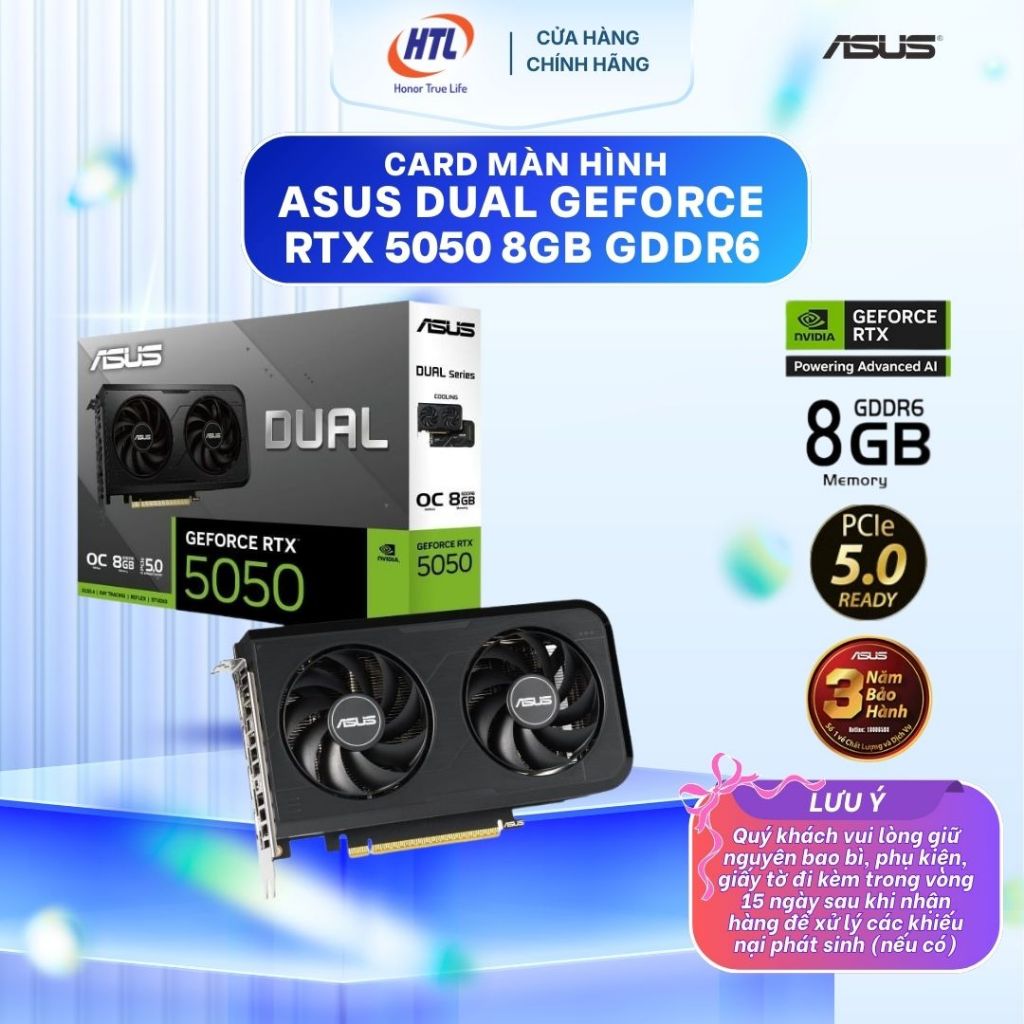 Card màn hình ASUS Dual GeForce RTX 5050 8GB GDDR6 (DUAL-RTX5050-8G)