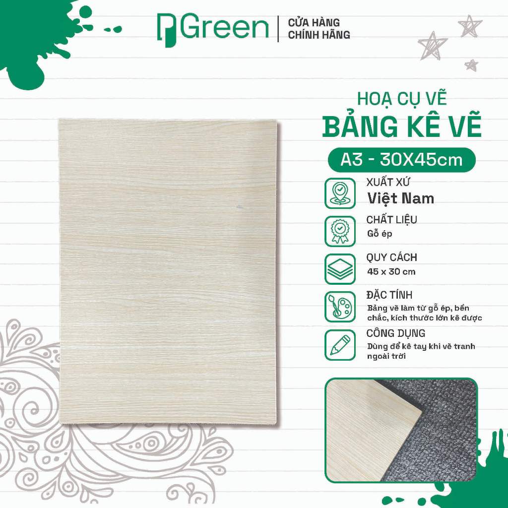 Bảng kê gỗ vẽ tranh 30x45cm I PGREEN