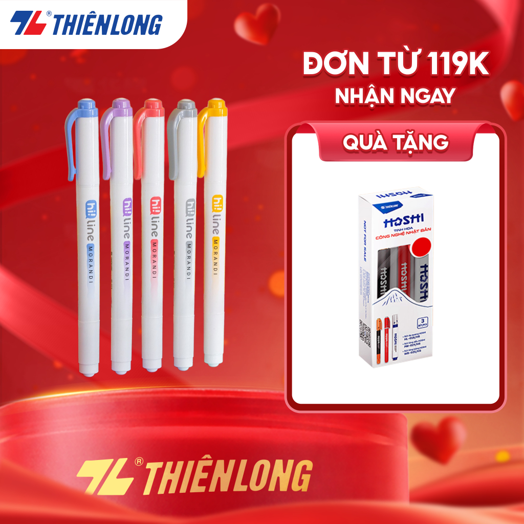 Bút dạ quang màu Morandi Hi! Line Thiên Long HL-024 - Công nghệ chống khô mực