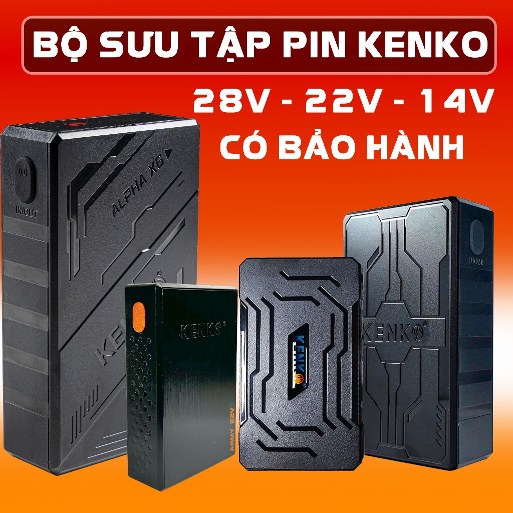 Pin áo điều hòa KENKO các dòng 28V, 22V, 22V ARMY, 14V | Phụ kiện pin sạc áo gắn quát dung lượng lớn
