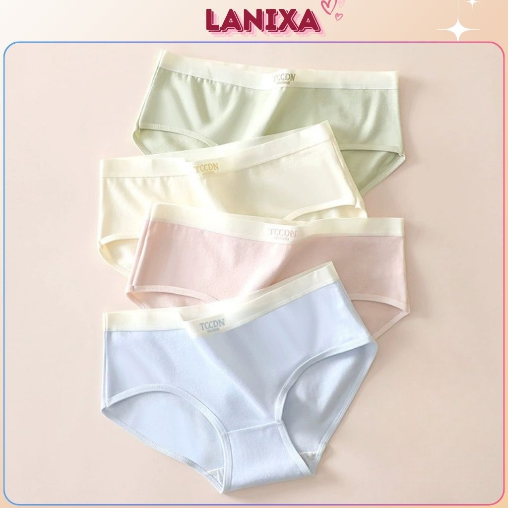 Quần lót nữ cotton kháng khuẩn co giãn vừa thoải mái cạp vừa tôn dáng kiểu dáng basic LANIXA L4111