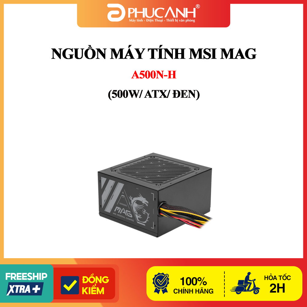 Nguồn máy tính MSI MAG A500N-H (500W/ ATX/ Đen)