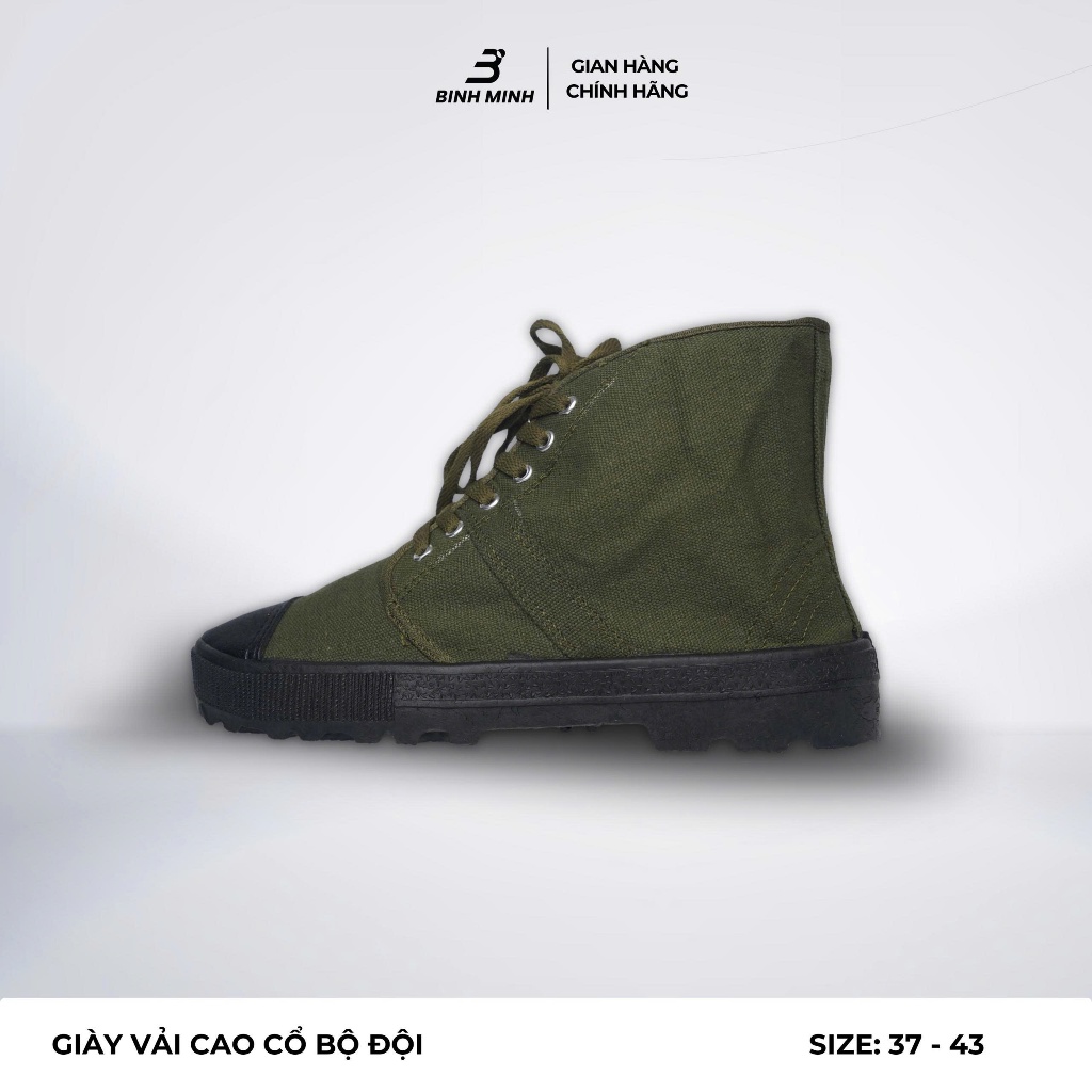Giày vải cao cổ bộ đội Bình Minh phù hợp học quân sự , dân quân tự vệ