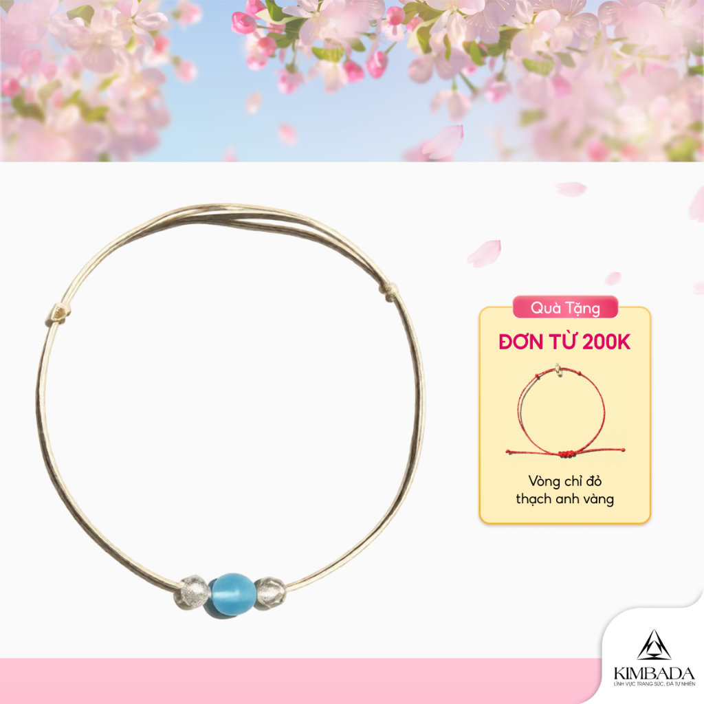 Vòng tay nữ handmade 1 viên thạch anh kèm charm Kimbada lắc tay phong thuỷ nhẹ nhàng, nữ tính