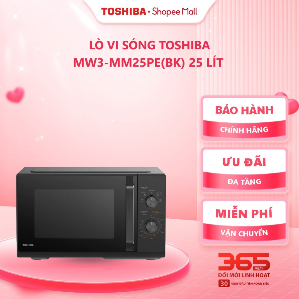 Lò vi sóng Toshiba MW3-MM25PE(BK) 25 lít - Bảo hành chính hãng 12 tháng