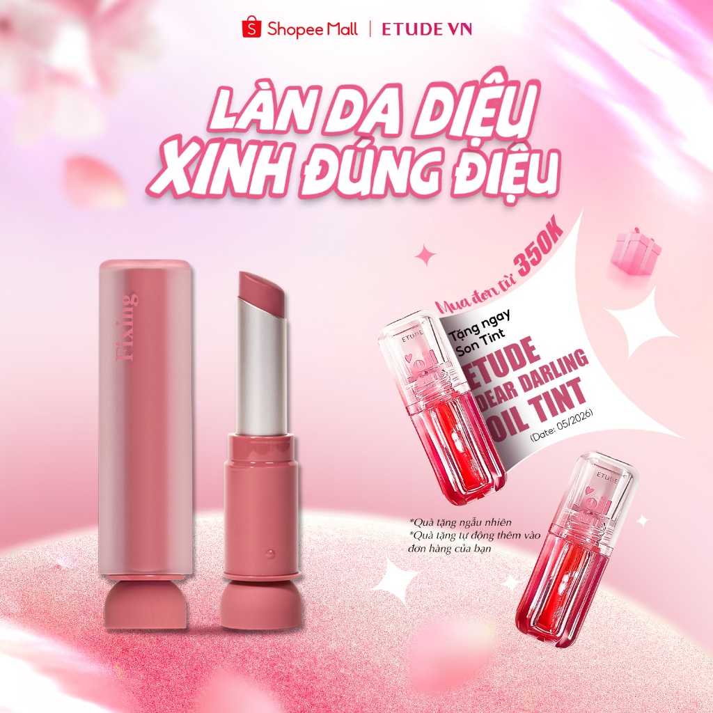 [MUA 1 TẶNG 1 CÙNG MÀU] Son Tint Lì Căng Mọng Môi ETUDE Fixing Tint Bar 5 màu