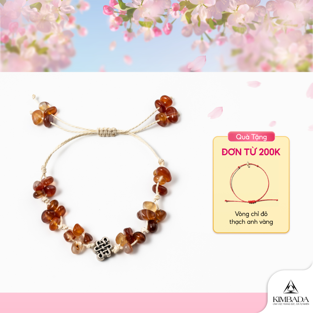 Vòng tay nữ đá thạch anh mix charm titan Kimbada phong thuỷ tự nhiên thu hút năng lượng