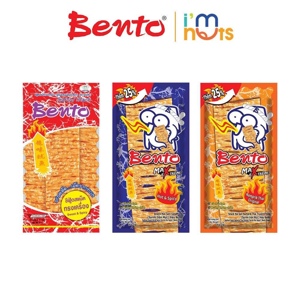 COMBO 13 Gói Mực Bento Giòn Cay Ngon - Mực Bento Hàng Chuẩn Thái Lan 6g.