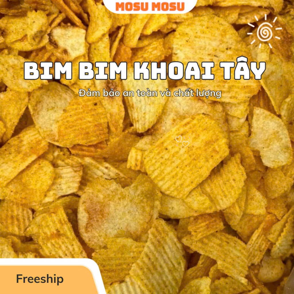 500G Bim Bim Khoai Tây Vỡ Cánh To Ngon Giòn Đậm Vị- Bim Bim Khoai Tây Swing