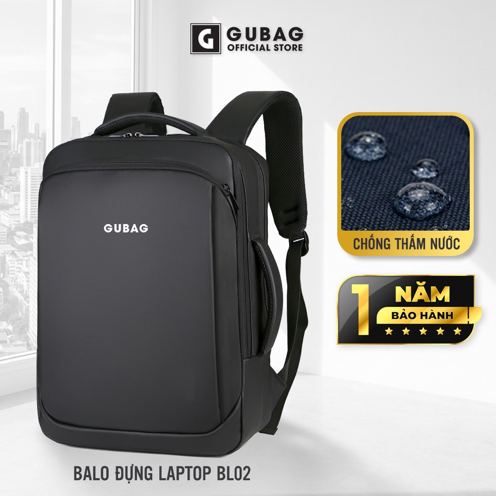 Balo đựng laptop GUBAG, dành cho nam, phong cách công sở, đi làm,vừa laptop 15.6 inch, chống nước