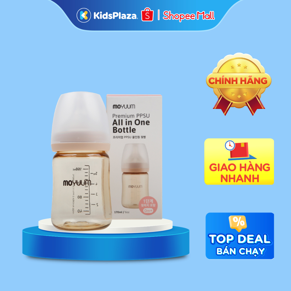 Bình sữa Moyuum Hàn Quốc chính hãng cho bé size 170ml/270ml Basic ( Đã kèm núm ty cho bé)