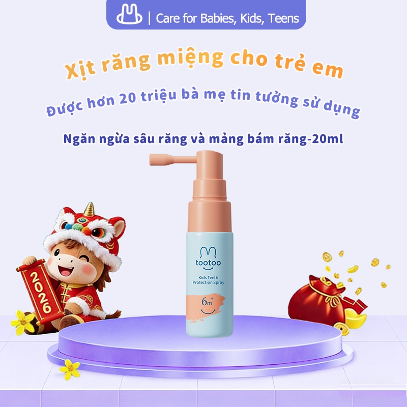 Xịt chống sâu răng tootoo vị nho nuốt được không cay làm sạch mảng bám cho bé từ 6 tháng tuổi 20ml